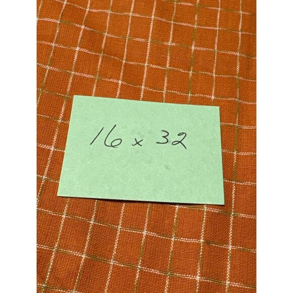 Orange Checkered Fabric Piece 16x32" Cotton Material for Sewing Crafts Quilting - Picture 6 of 7